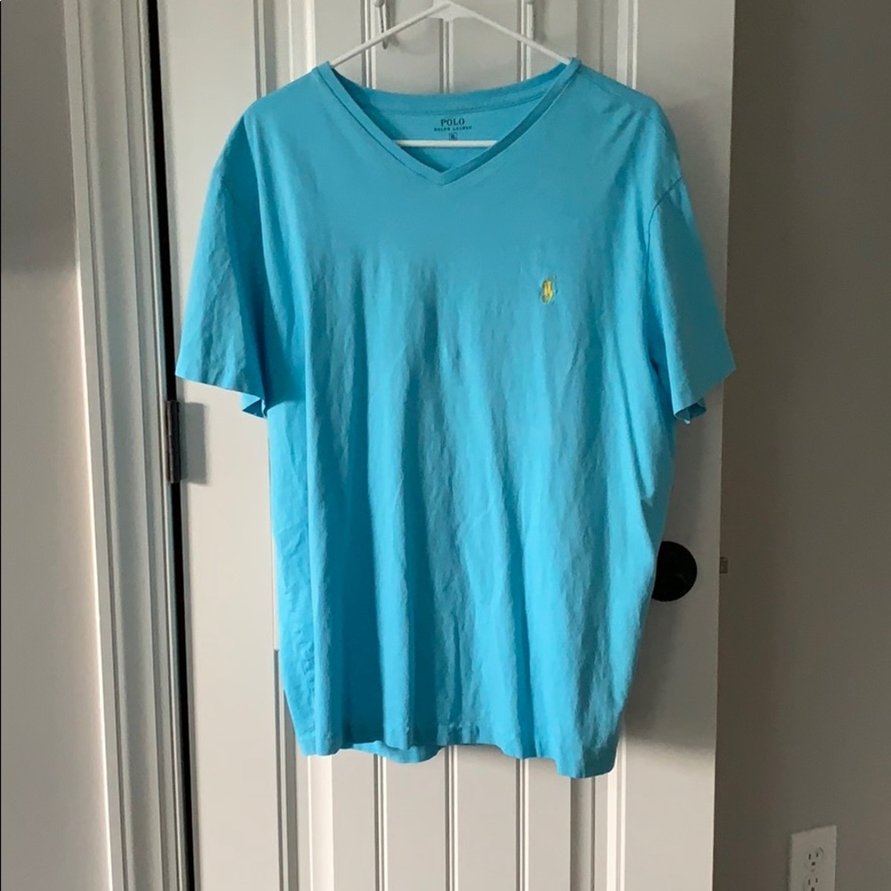 V-neck blue Ralph Lauren polo